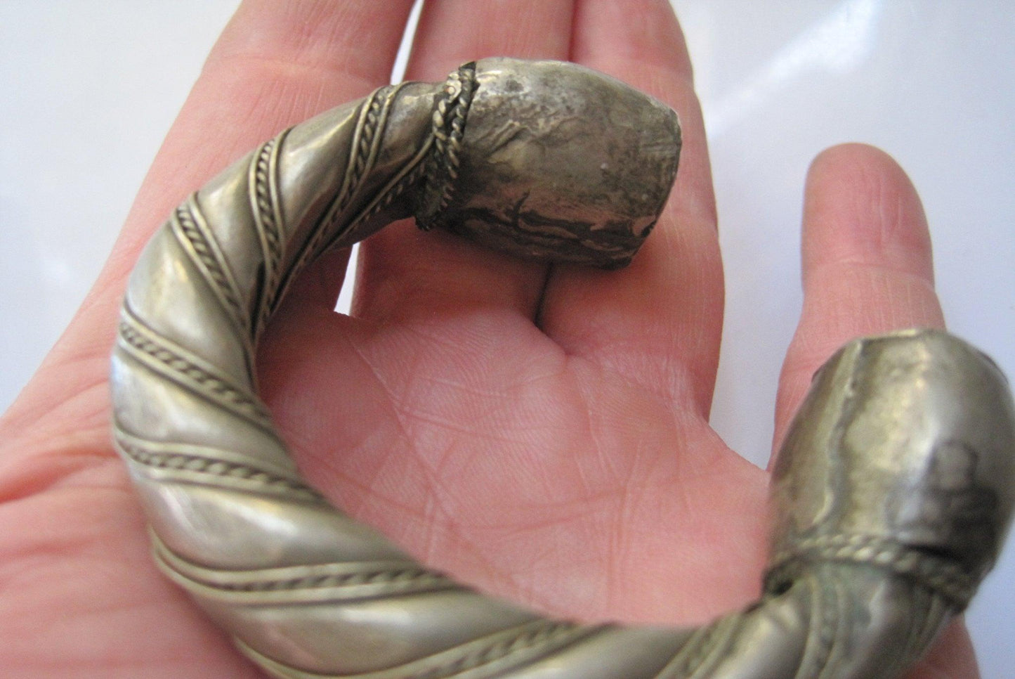 Antique Bedouin Twisted Rope Cuff Bracelet for Very Small Wrist - Anteeka