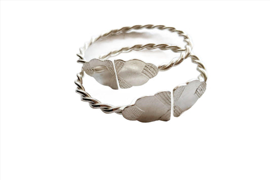 Matching Pair of Silver Palestinian Bracelets - Anteeka
