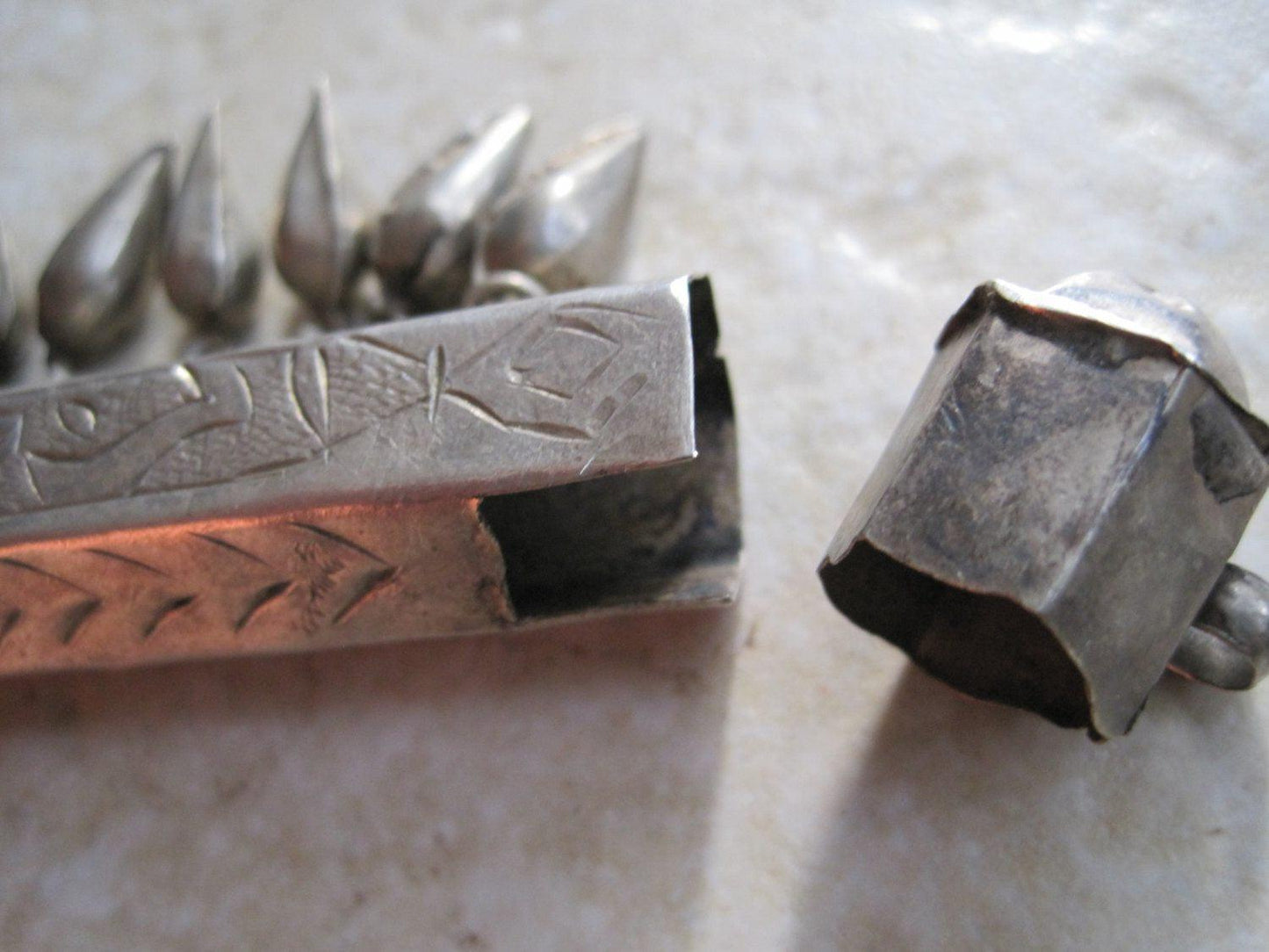 Vintage Arabic Calligraphy Silver Amulet or Scroll Tube Holder - Anteeka