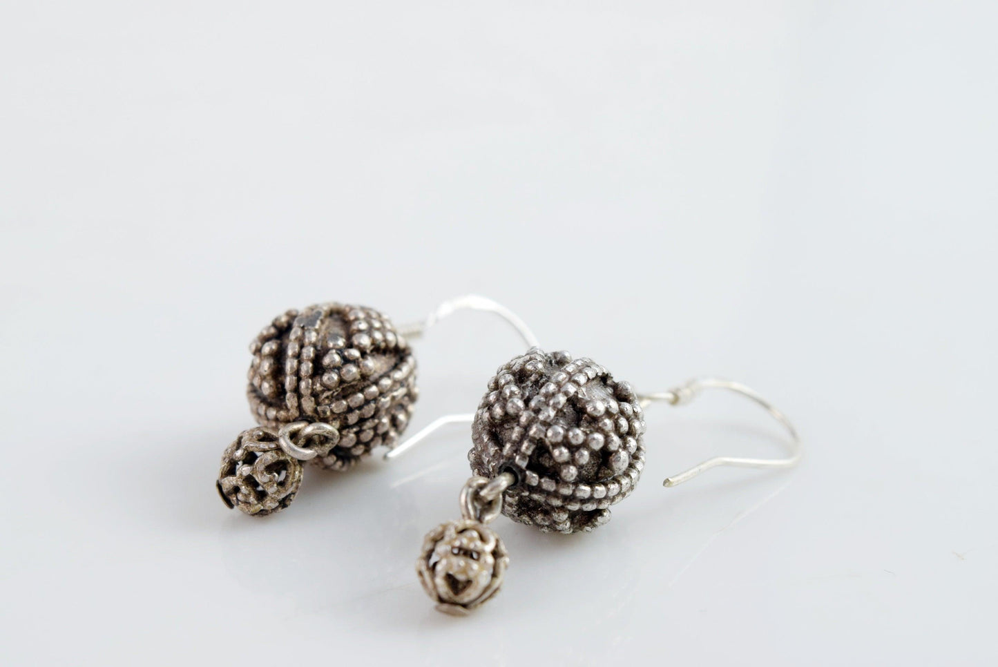 Vintage Balkan Sphere Dangle Earrings - Anteeka