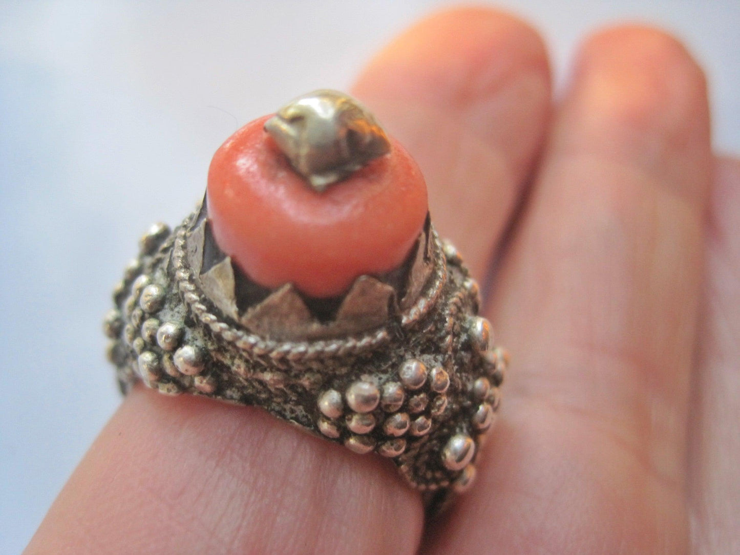 Vintage Bedouin Jewelry Yemeni Silver Ring - Anteeka