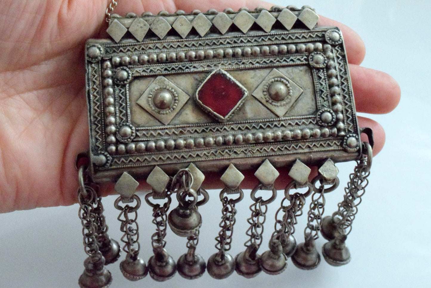 Vintage Bedouin Rectangular Amulet Holder Pendant - Anteeka