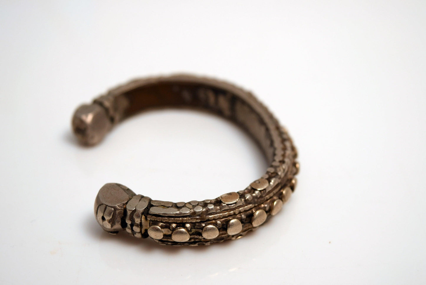 Vintage Bedouin Saudi or Yemeni Cuff with Flattened Bosses - Anteeka
