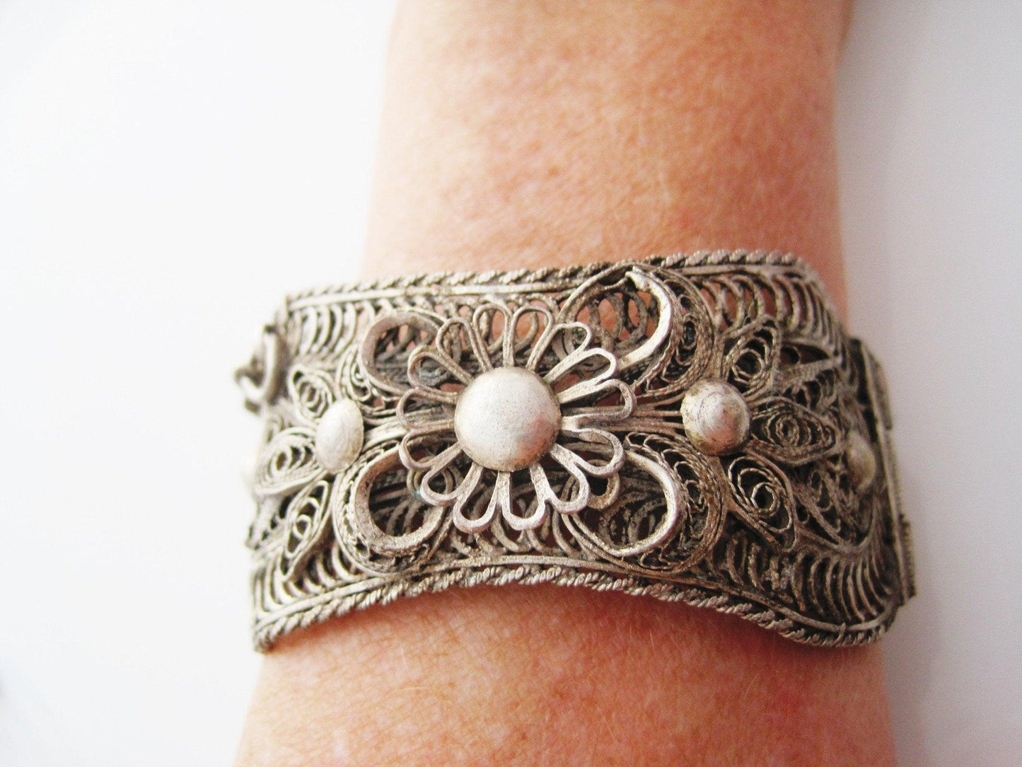 Vintage Bulgarian Filigree Bracelet - Anteeka
