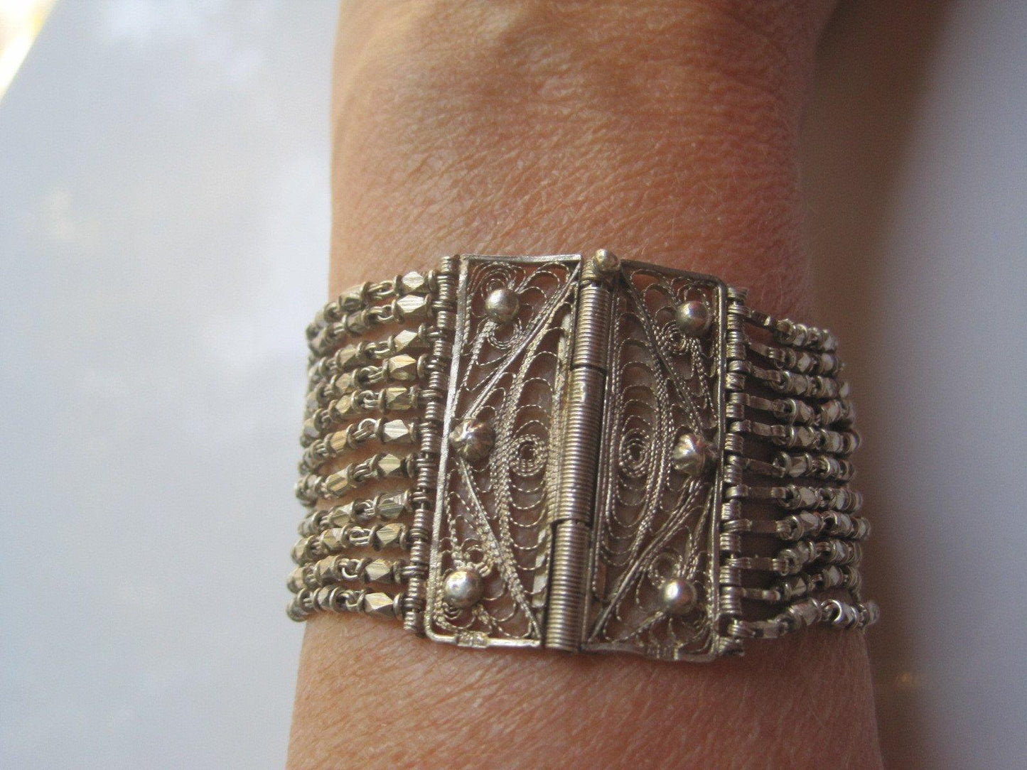 silver filigree bracelet
