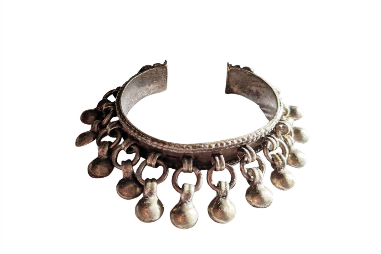 Vintage Egyptian Silver Zar Bracelet with Semi Spheres - Anteeka