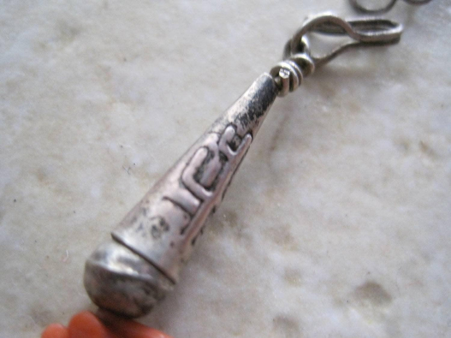 cone ends on genuine red coral necklace