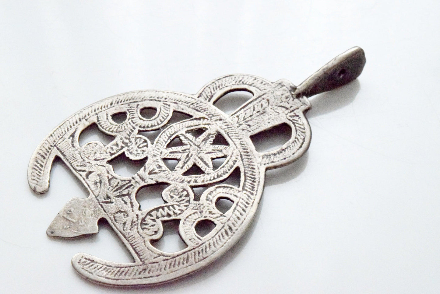 Vintage Large Berber Silver Salhayat Pendant - Anteeka