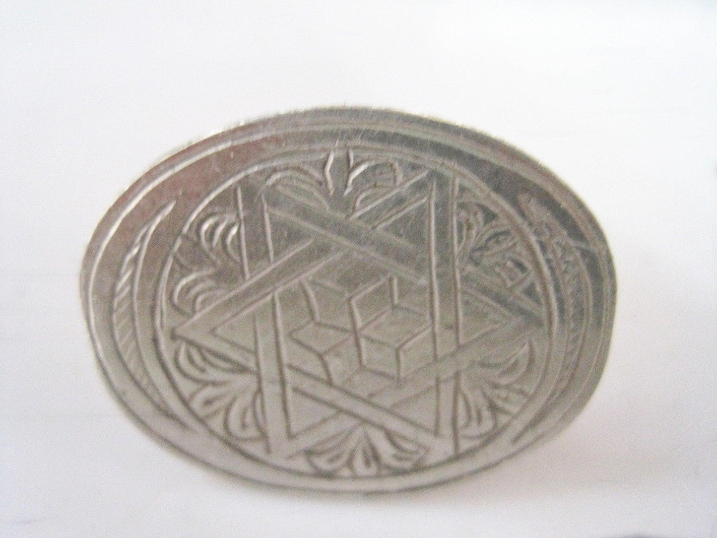 Vintage Large Oval Silver Siwa Berber Ring with Hand Incised Patterns - Anteeka