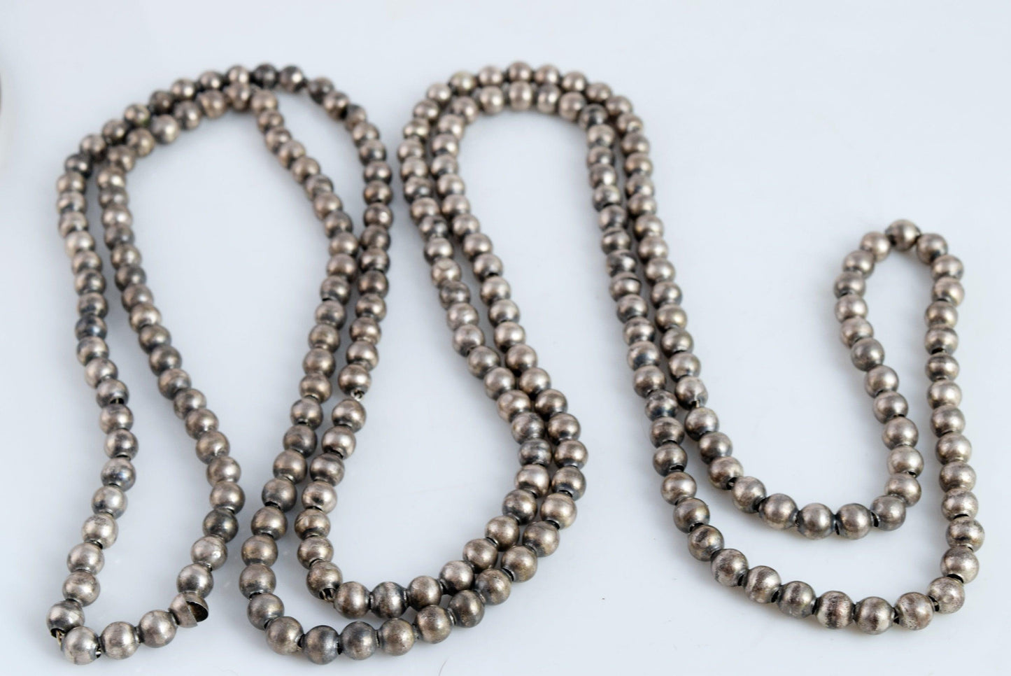 art deco silver ball necklace