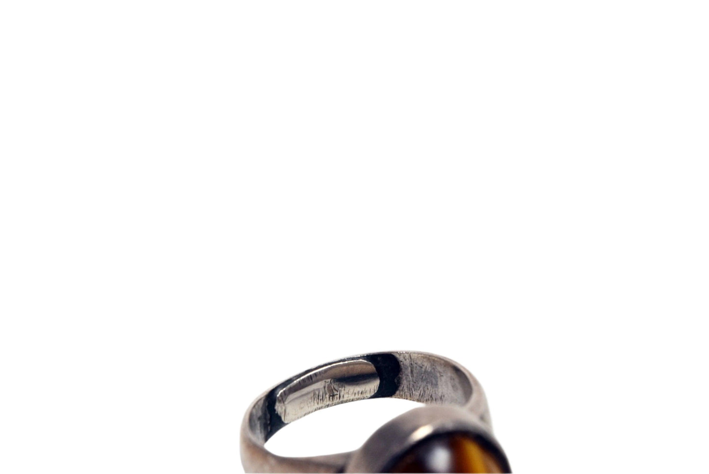 Vintage Middle Eastern Silver and Tiger's Eye Ring - Anteeka