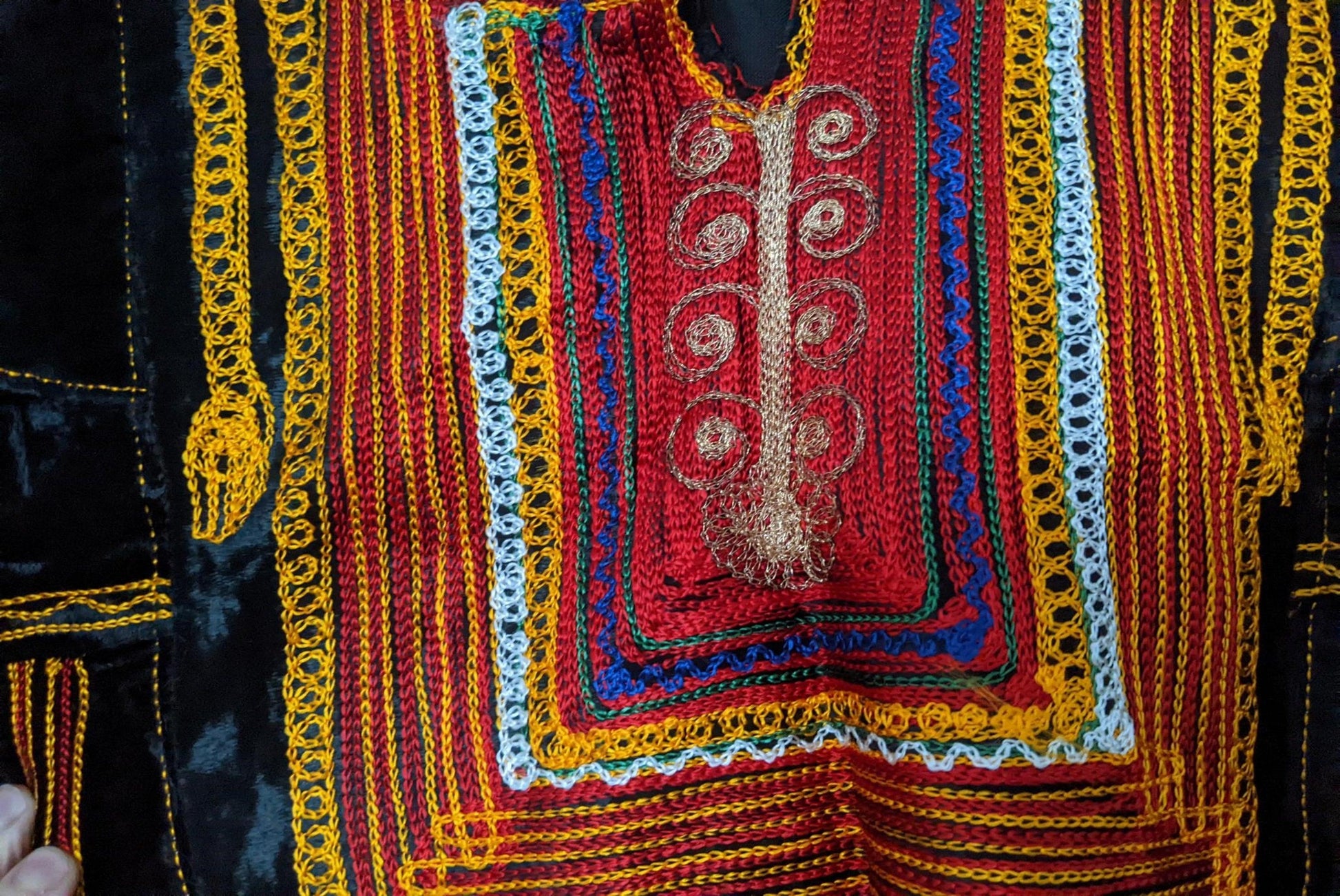 Vintage Saudi Arabian Embroidered Kaftan Maxi Dress - Anteeka