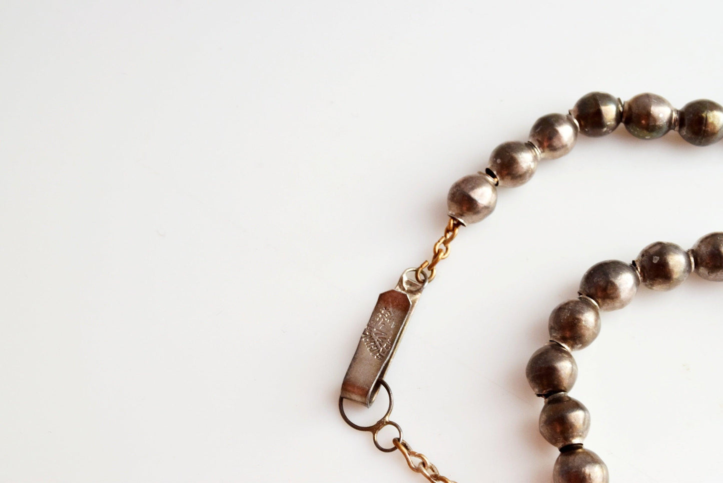 Vintage Silver Ball Necklace from Iguala, Mexico - Anteeka