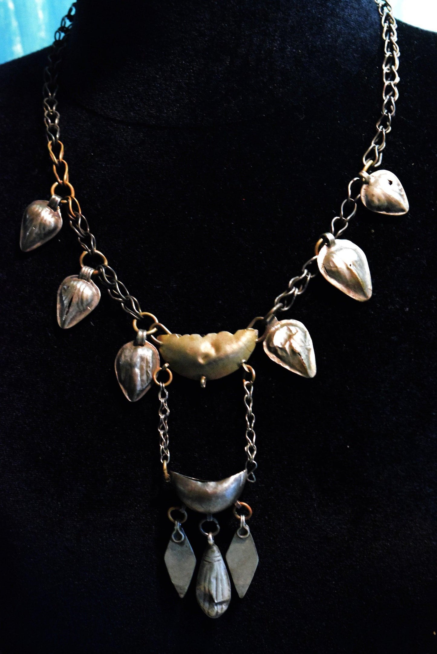 ethnic silver necklace