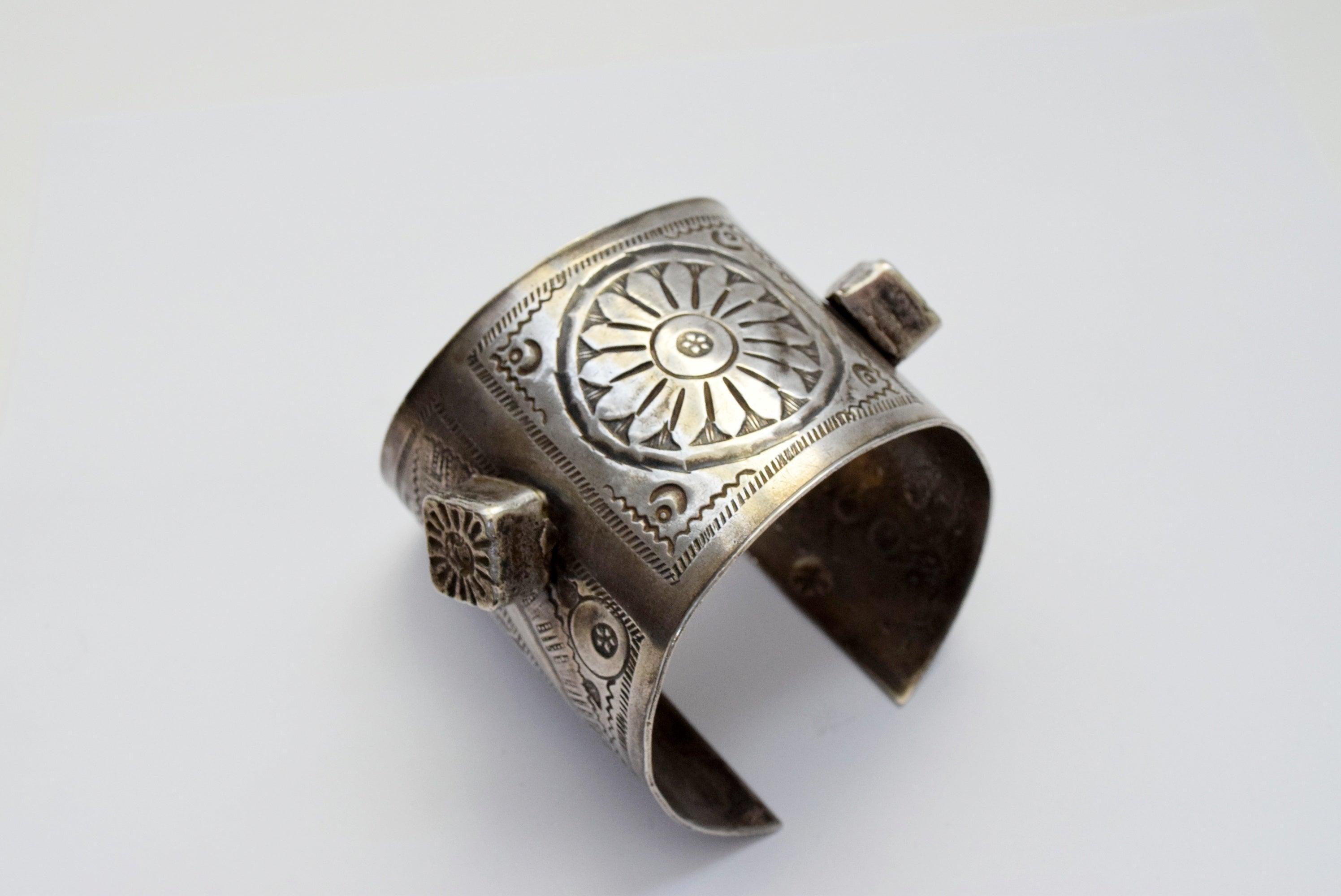 Vintage Silver Flared Berber Cuff Bracelet – Anteeka