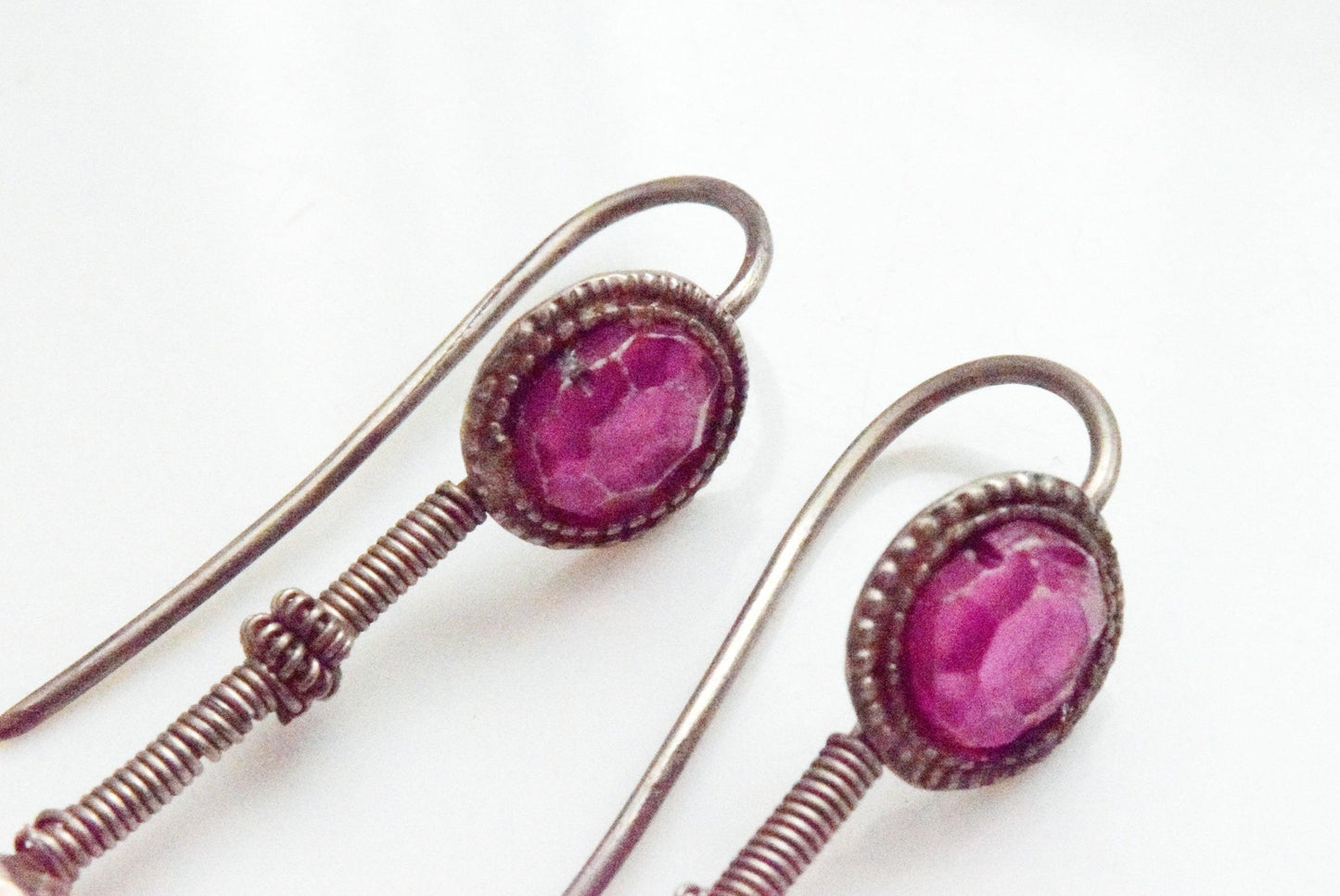 Vintage Silver Gujarat Indian Tribal Earrings - Anteeka