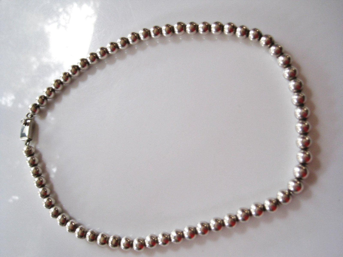 Vintage Silver Mexican Ball Choker Necklace - Anteeka