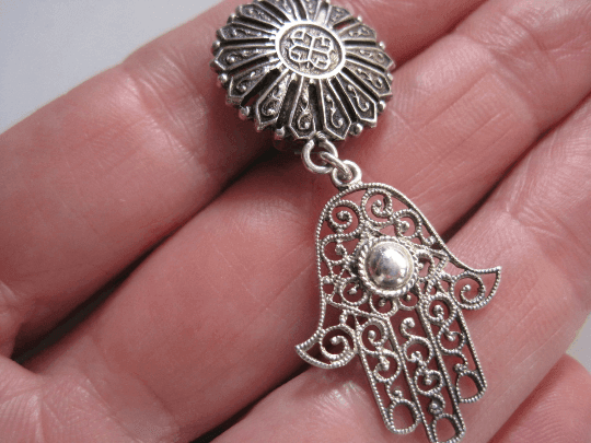 clip on khamsa earrings