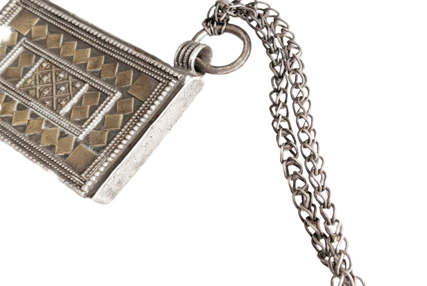 Vintage Silver Omani Hirz Amulet Holder Necklace - Anteeka