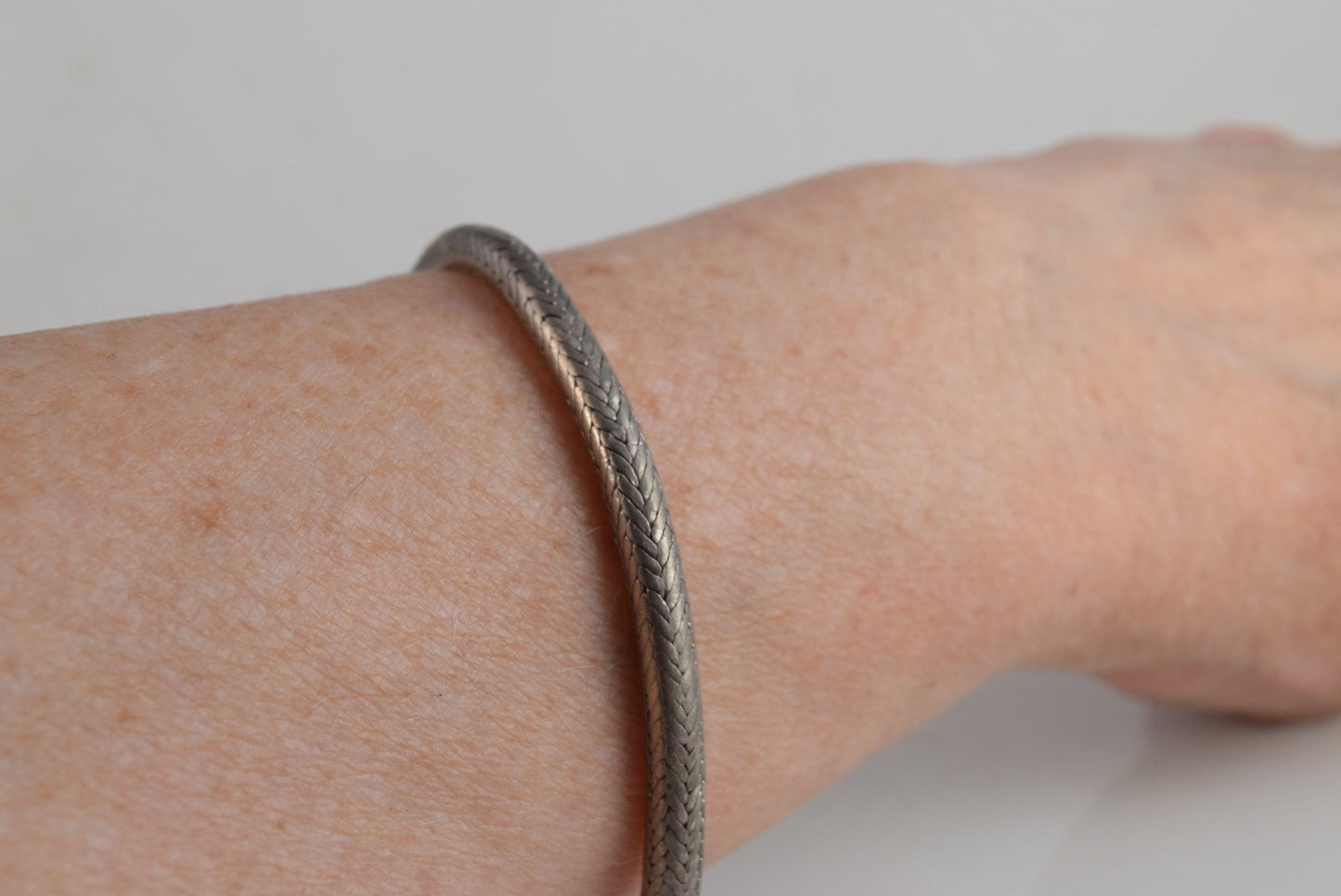 Vintage Silver Snake Chain Bracelet from Indonesia - Anteeka