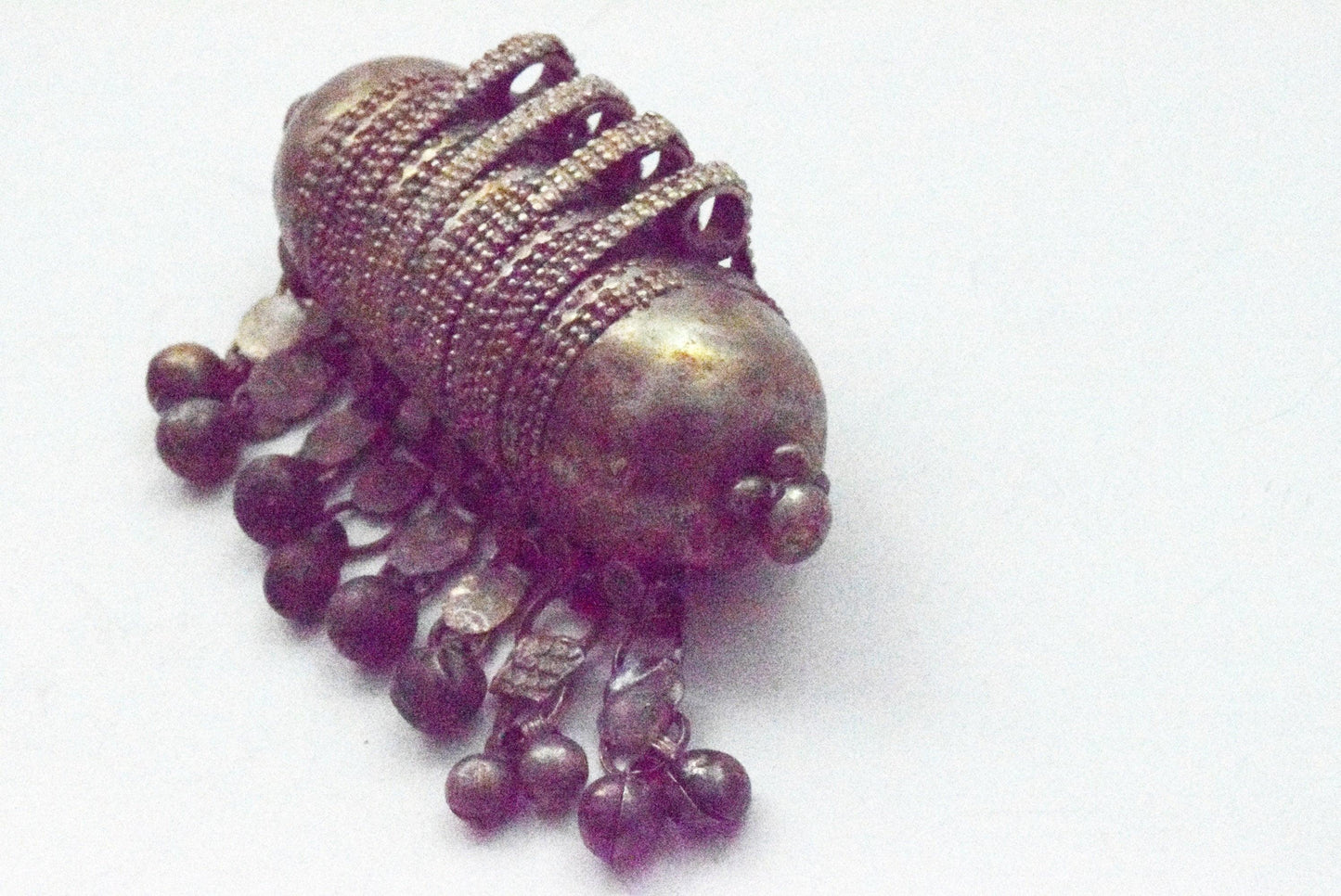 Vintage Silver Yemeni Cylindrical Amulet Box Pendant - Anteeka