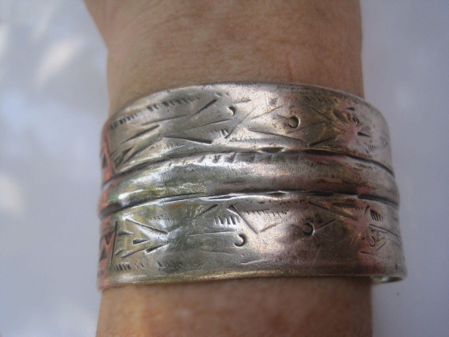 tribal silver cuff