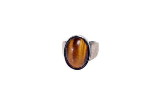 Vintage Middle Eastern Silver and Tiger's Eye Ring