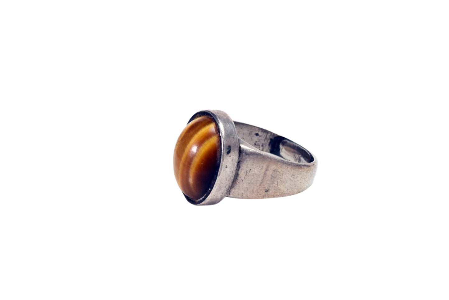 Vintage Middle Eastern Silver and Tiger's Eye Ring