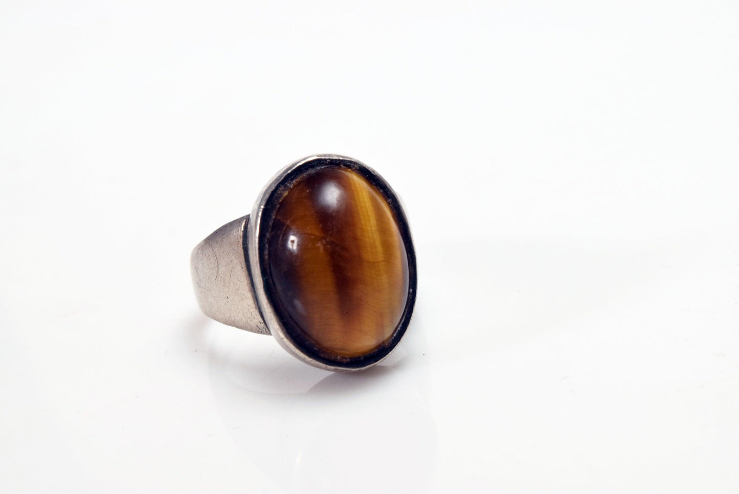 Vintage Middle Eastern Silver and Tiger's Eye Ring