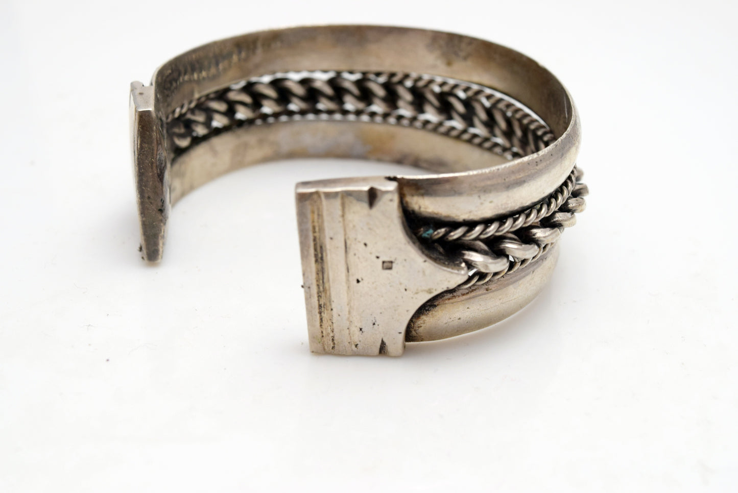 Vintage Silver Bedouin Egyptian or Palestinian Cuff Bracelet 1940-1941