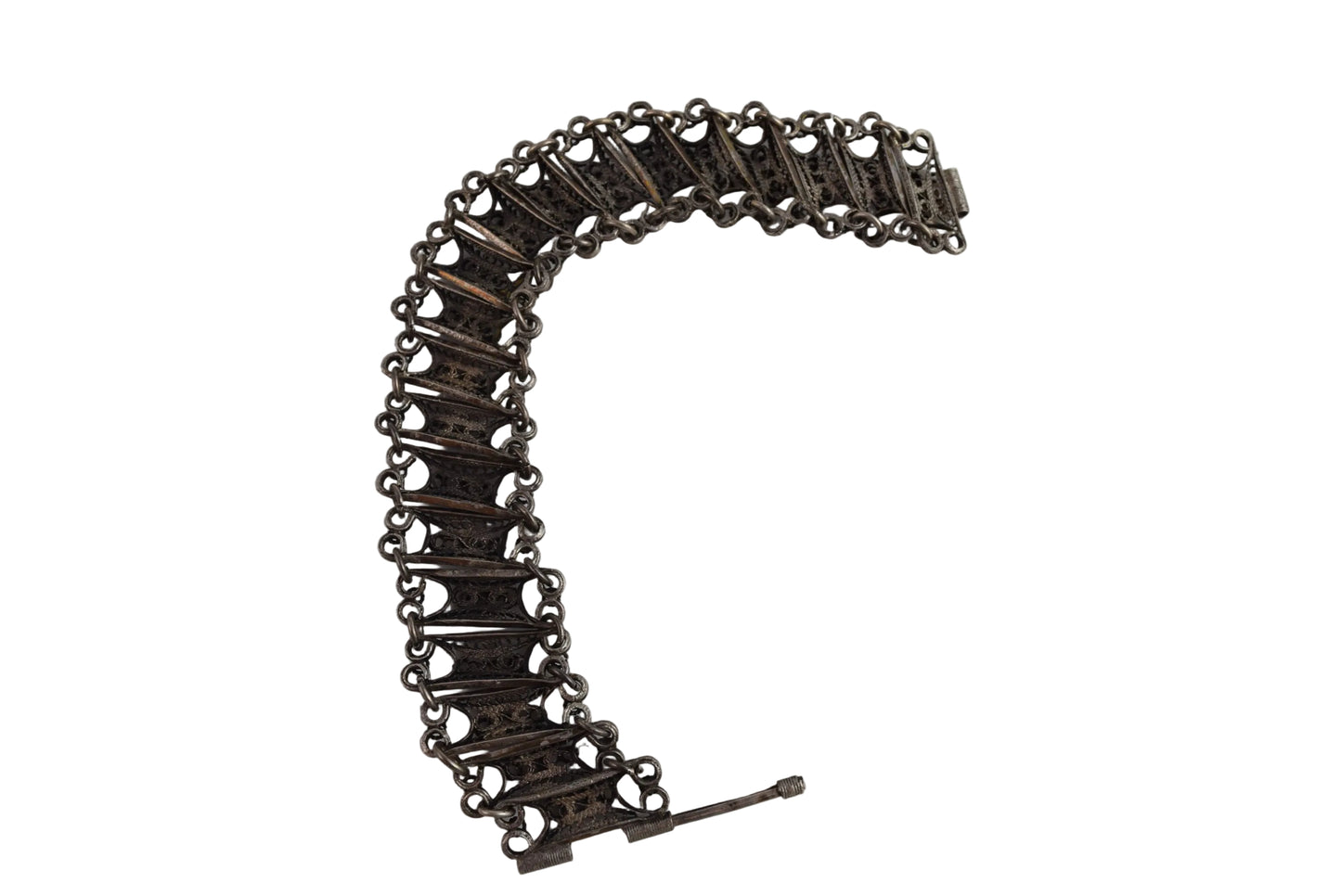 Vintage Balkan Silver Filigree Bracelet