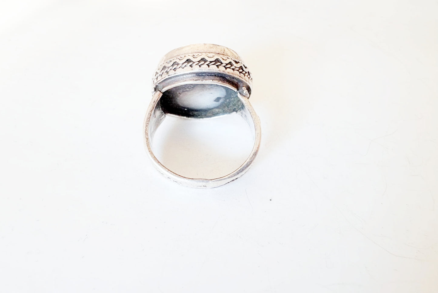 Vintage Silver and Carnelian Ring Size 8 3/4