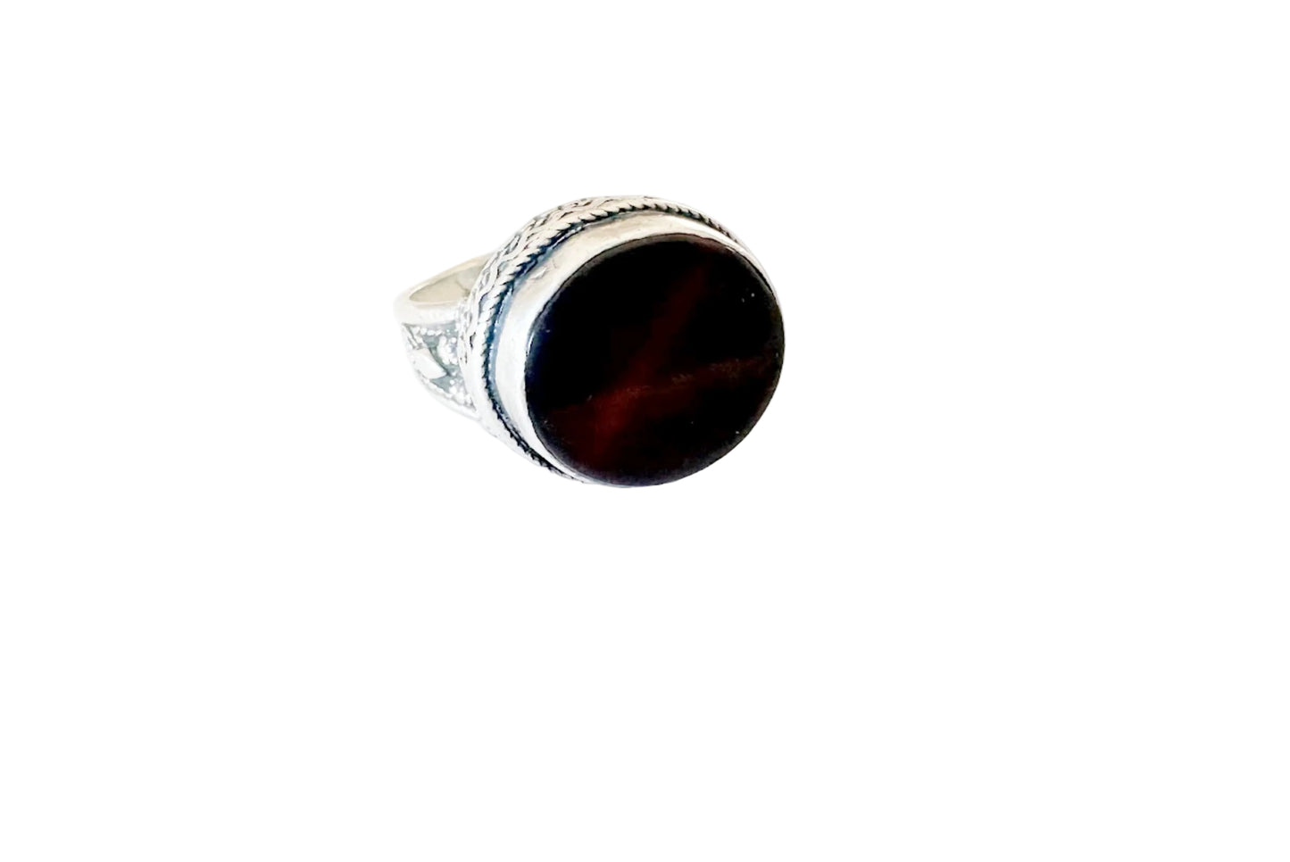 Vintage Silver and Carnelian Ring Size 8 3/4