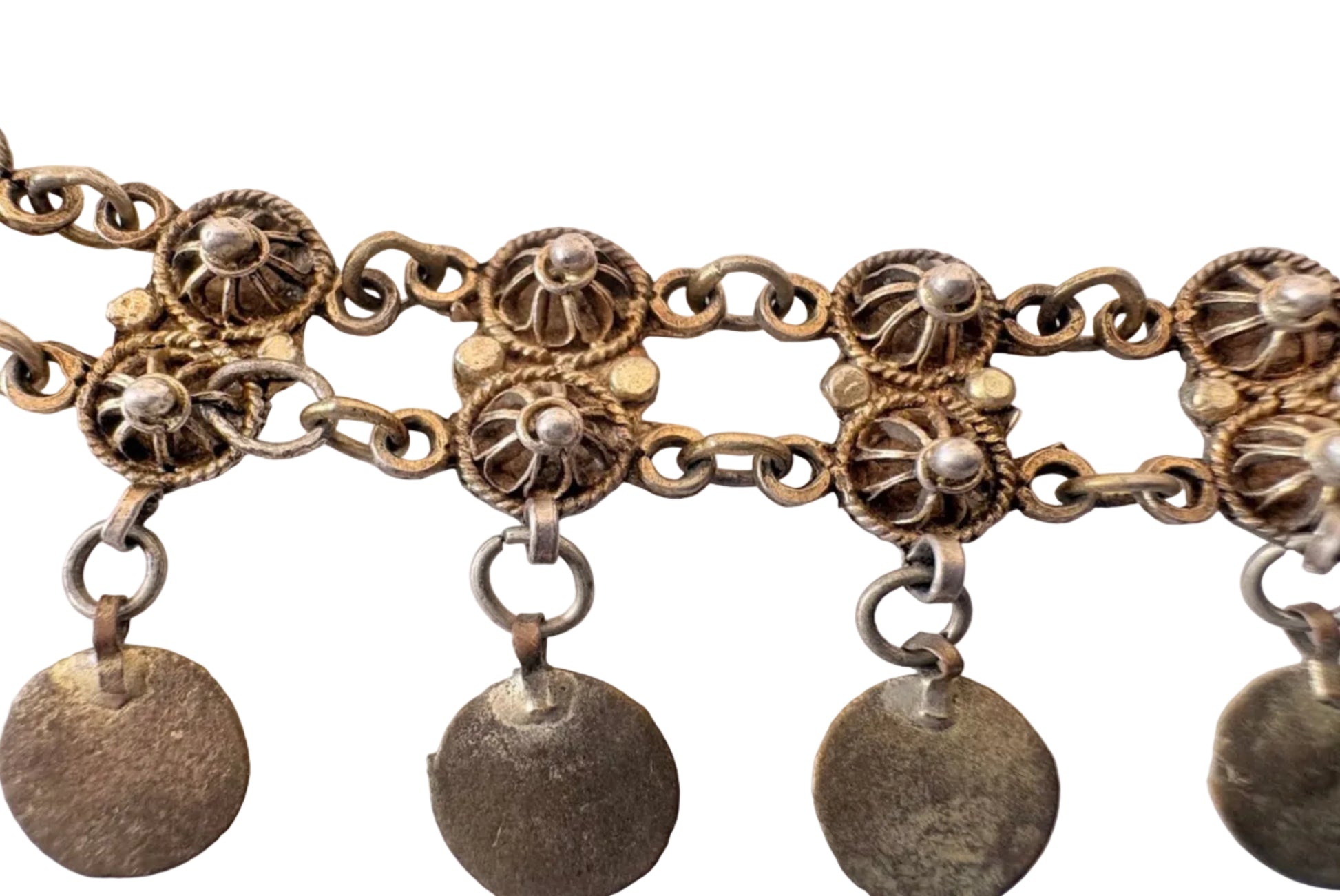 Vintage Balkan delicate choker on a white background