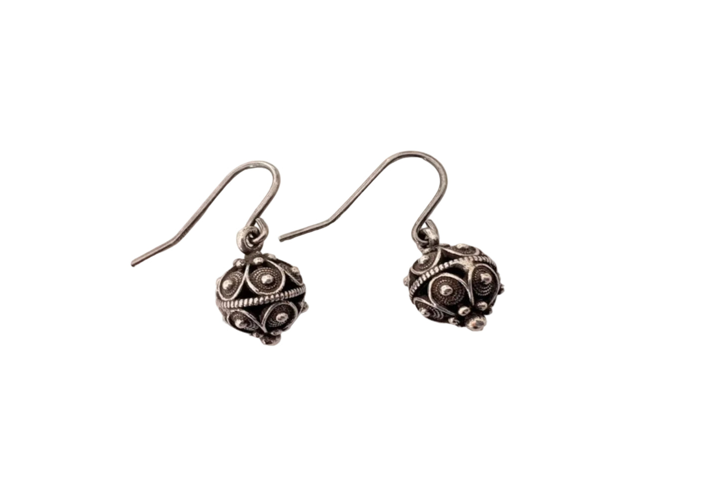 Vintage Small Balkan Silver Filigree Earrings