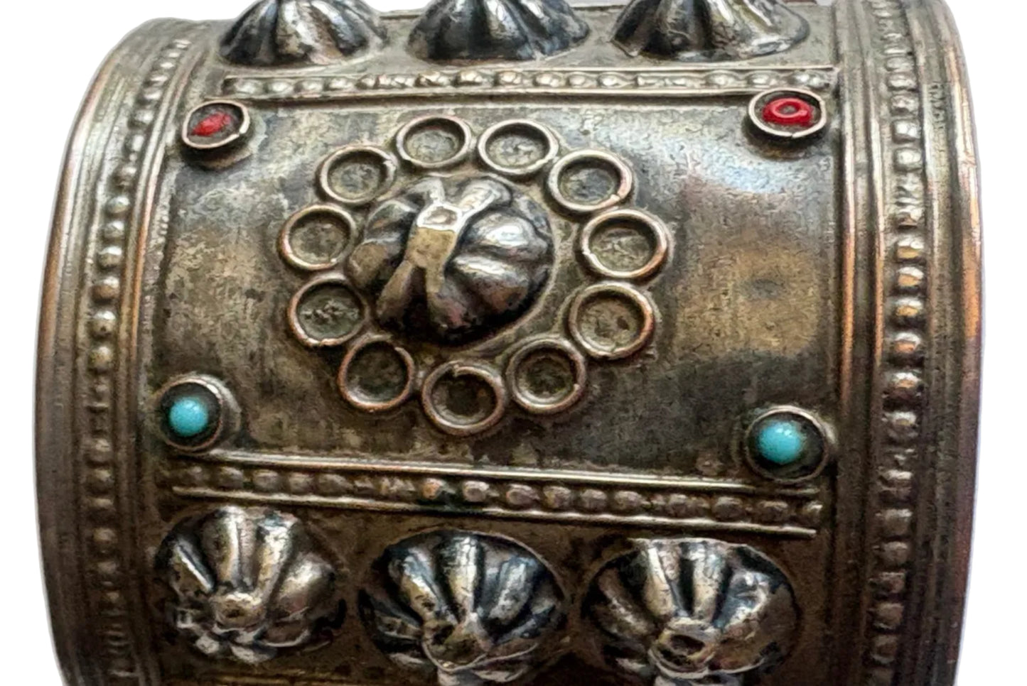 Details of ethnic silver bracelet