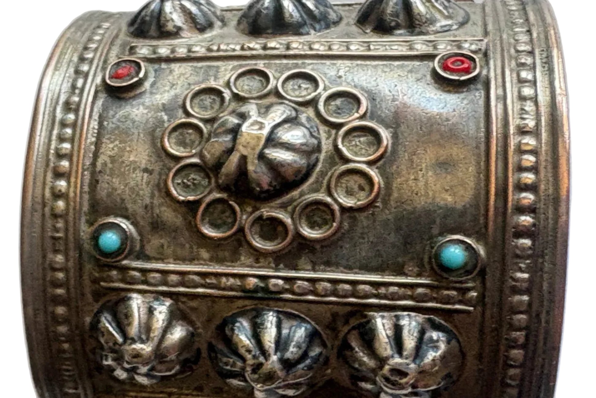 Details of ethnic silver bracelet