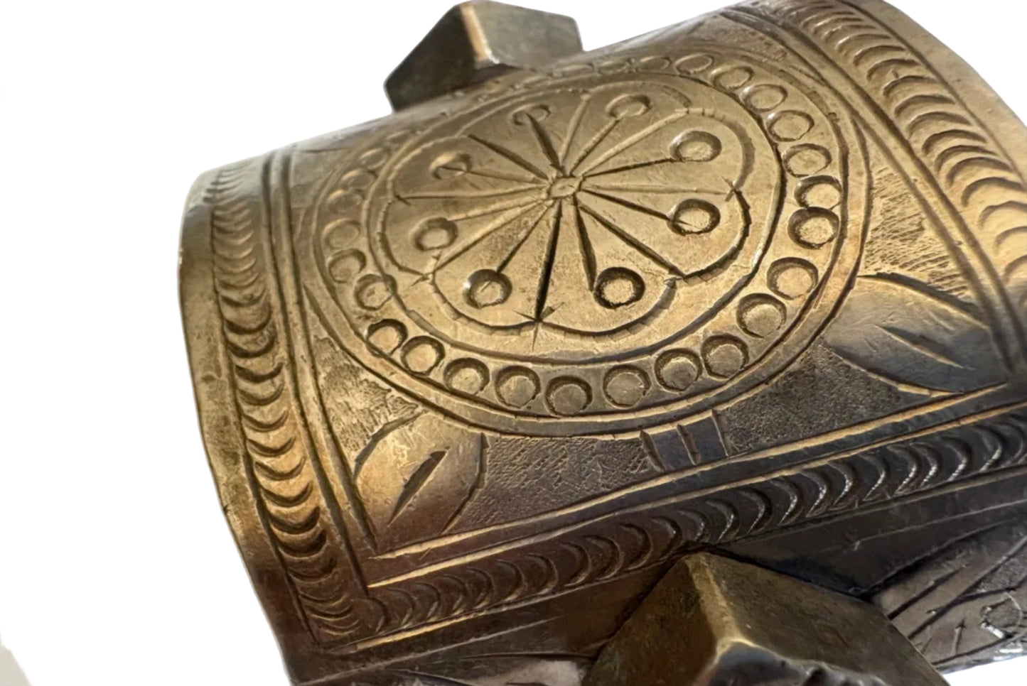 Vintage Silver Flared Siwa Cuff Signed by Al Makkawi