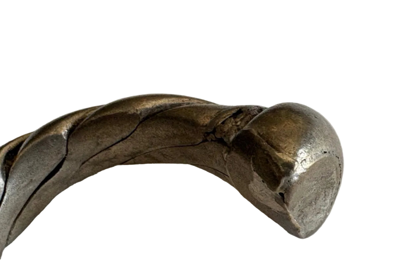 Detail of the finial of braided Saudi Silver bracelet
