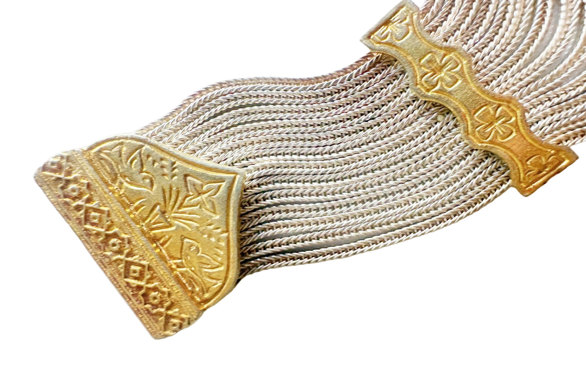 Foxtail chain gold and silver bracelet