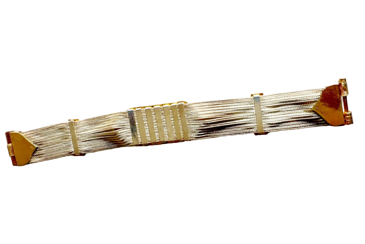sterling chain bracelet with gold accents
