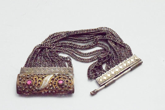 Antique Bosnian Silver Chain Bracelet - Anteeka
