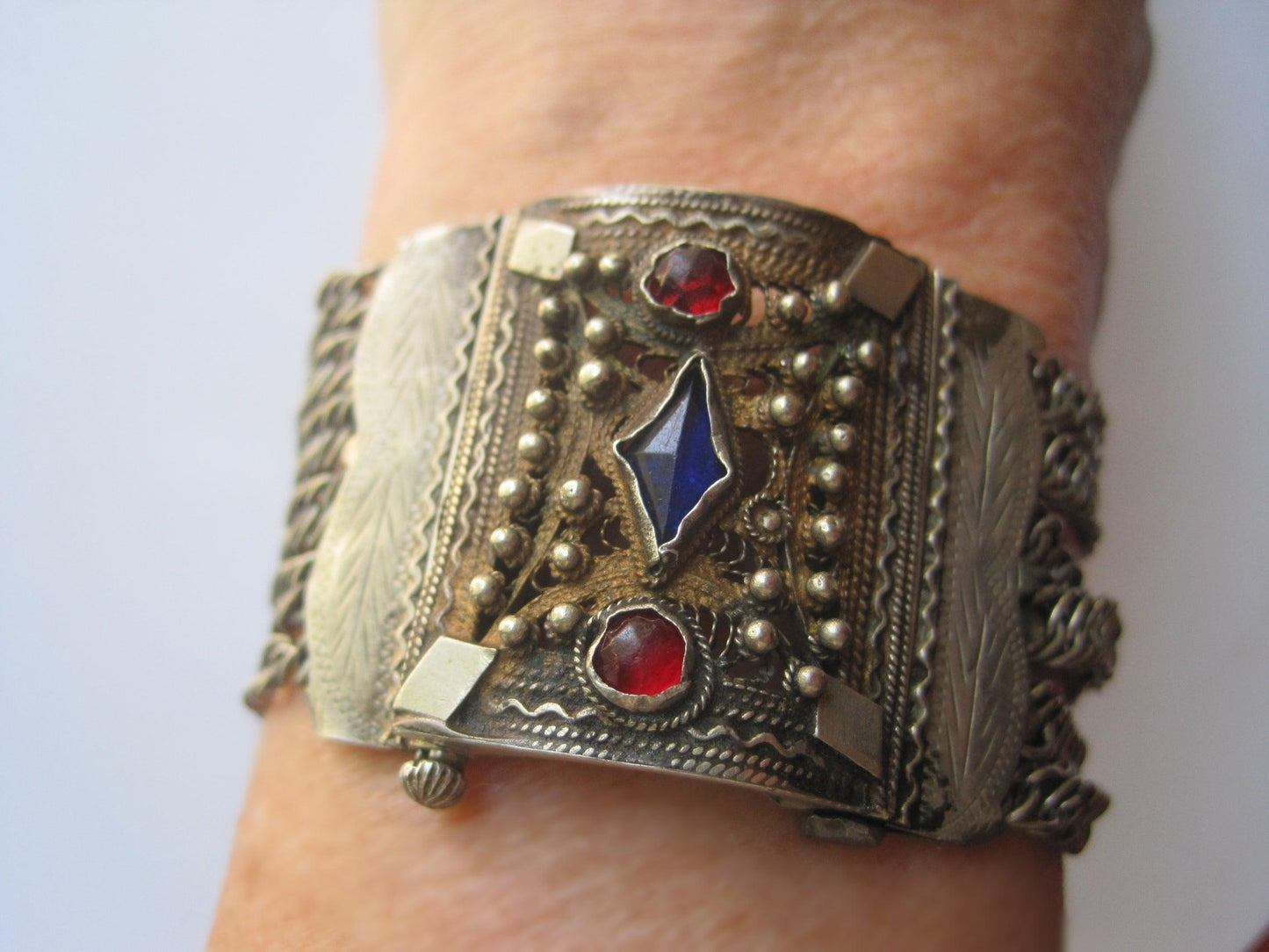 Antique Bosnian Silver Chain Bracelet Balkan Jewelry from The Ottoman Era - Anteeka