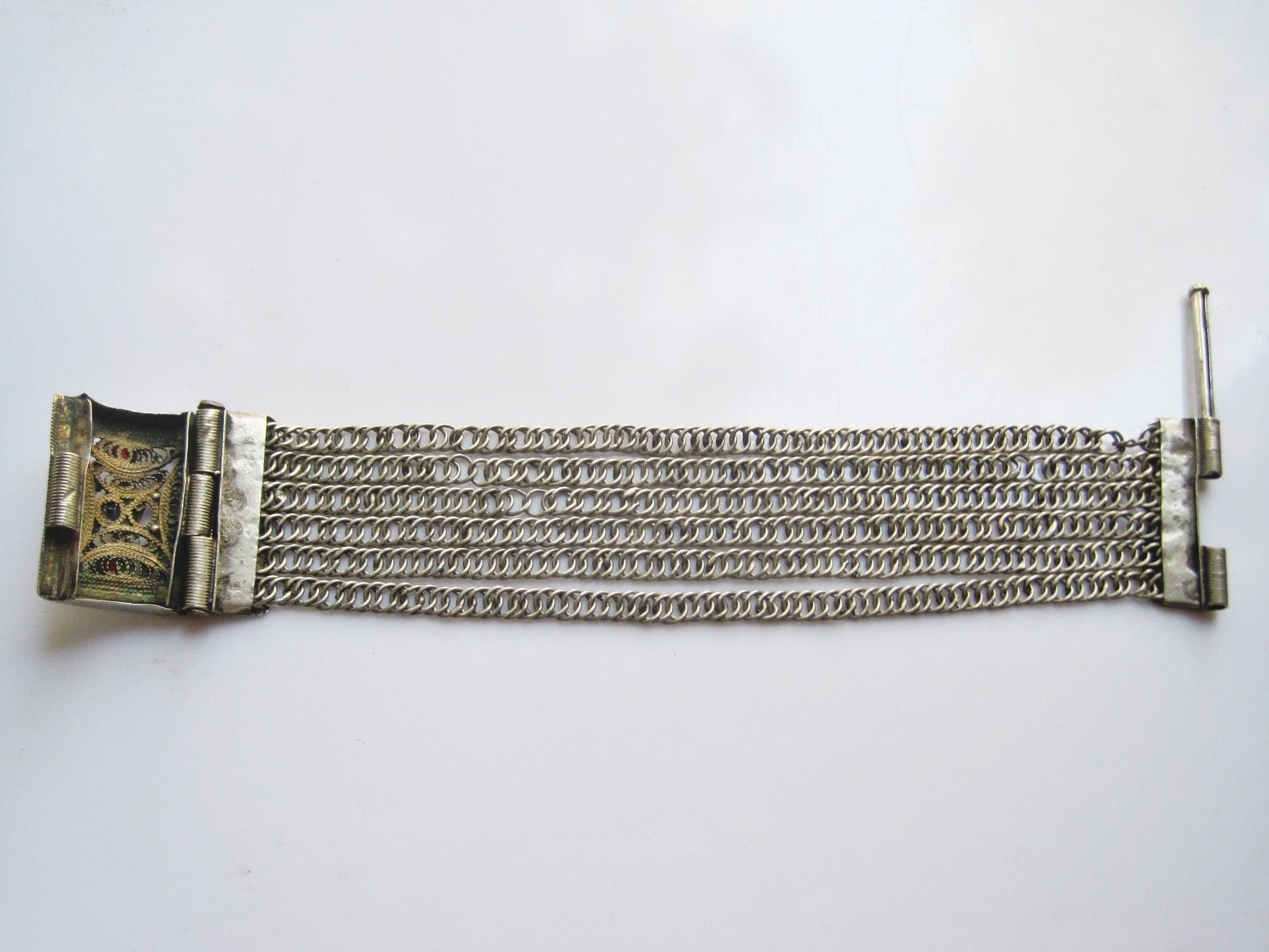 Antique Bosnian Silver Chain Bracelet Balkan Jewelry from The Ottoman ...