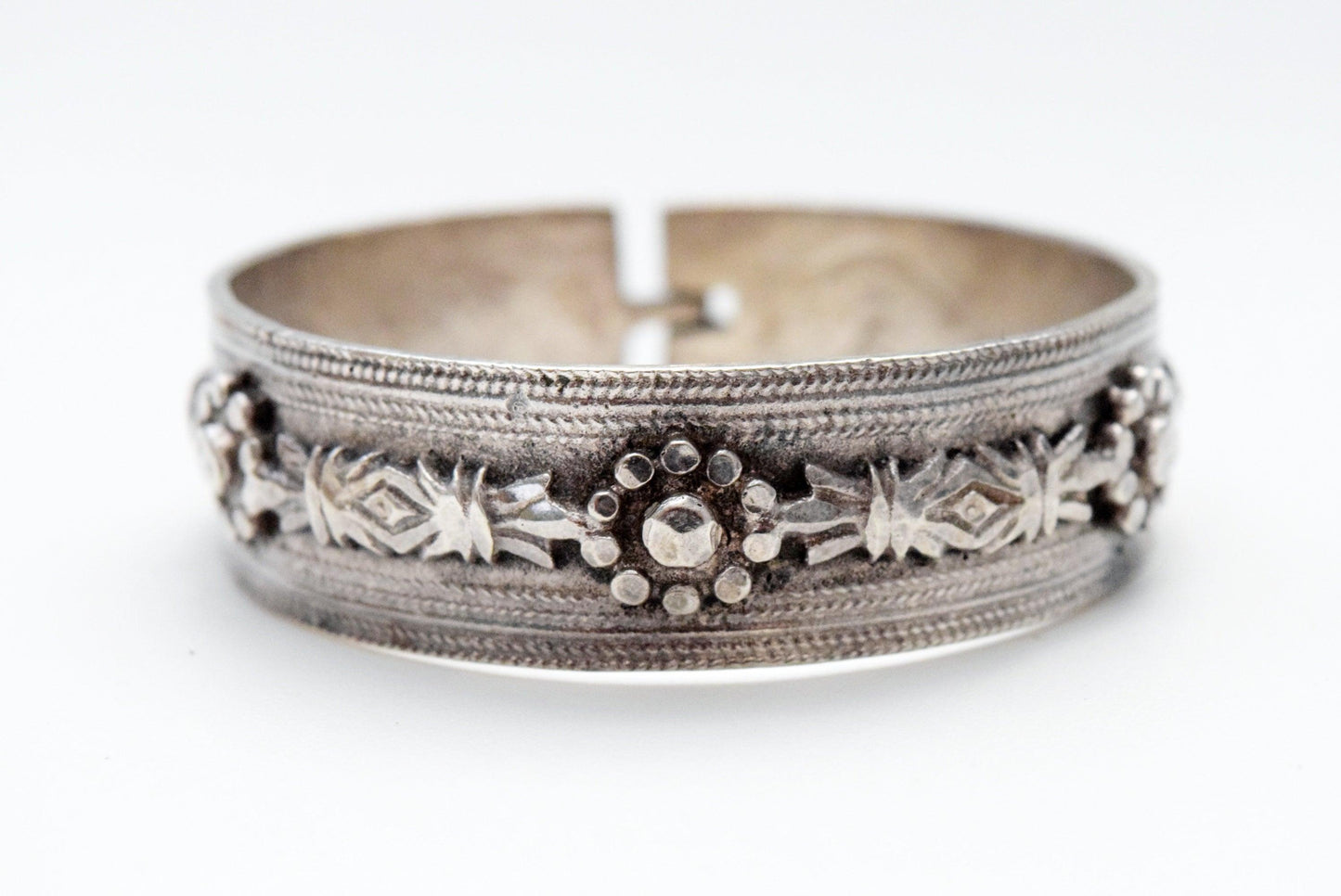 Antique Choui Silver Bracelet with French Hallmark - Anteeka