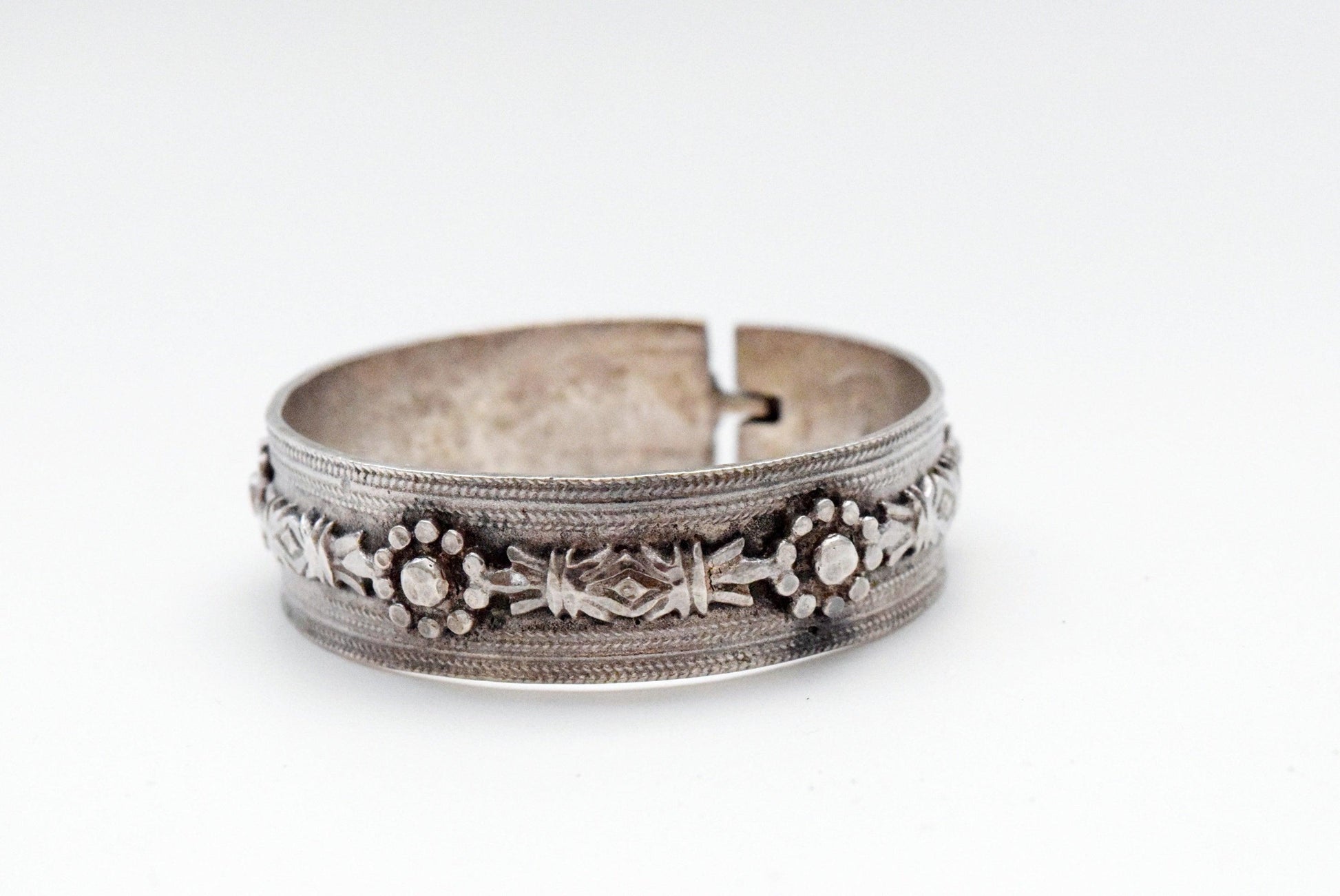 Antique Choui Silver Bracelet with French Hallmark - Anteeka