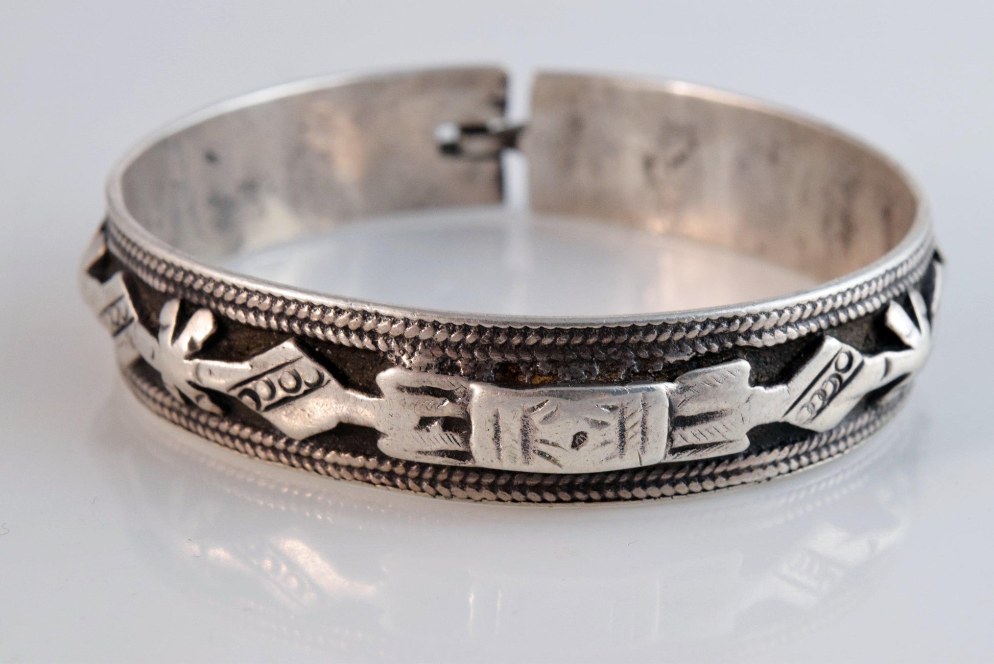 Antique Hallmarked Chaoui Silver Bracelet - Anteeka