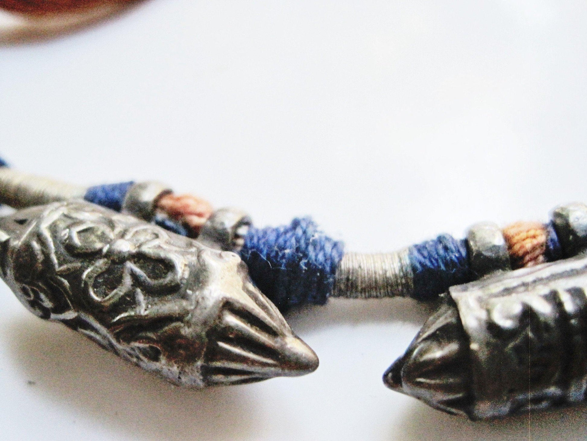 Antique Indian Silver Necklace with Taviz Amulets - Anteeka