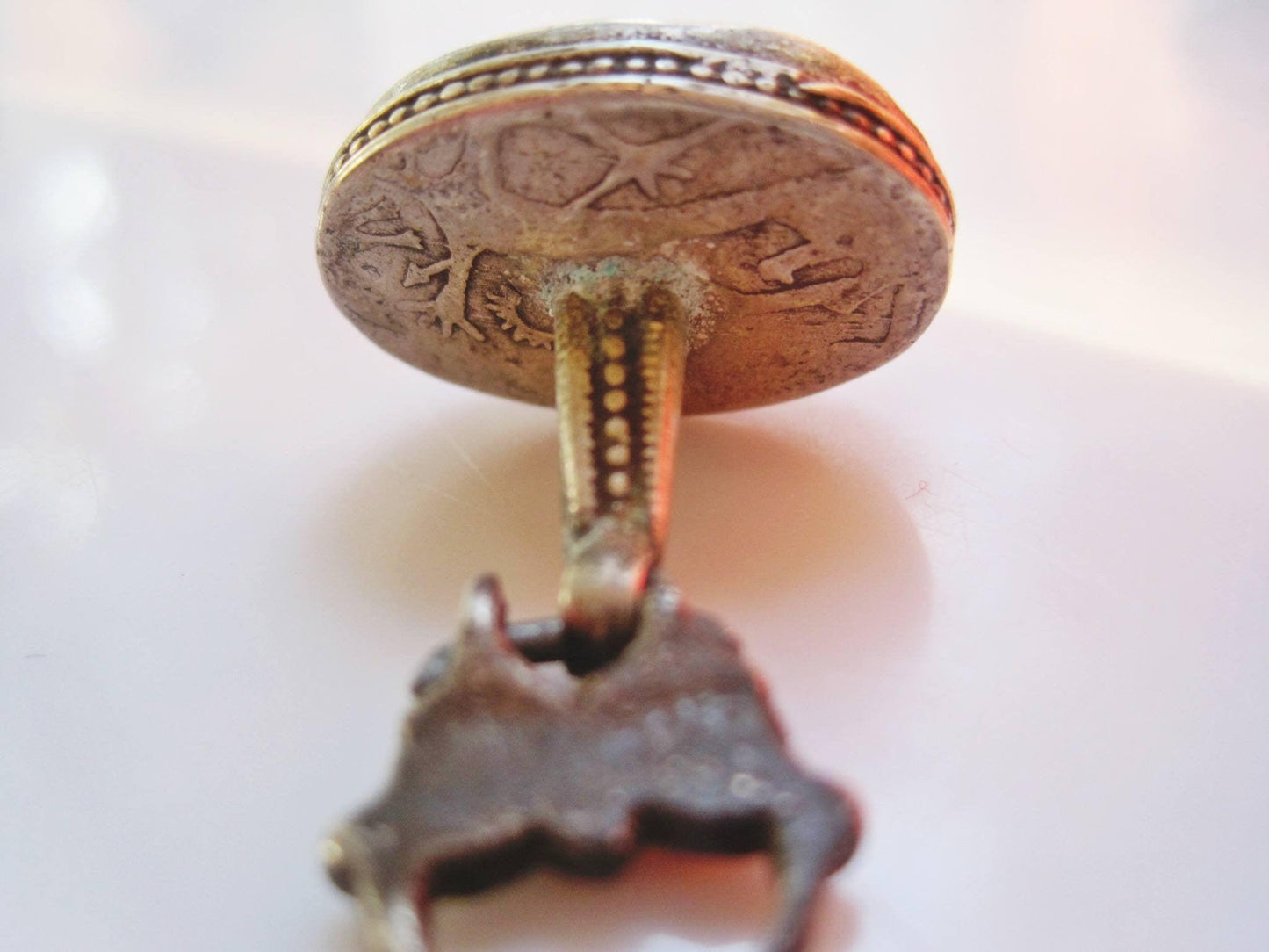Antique Islamic Silver Seal Fob or Pendant with Carved Agate - Anteeka