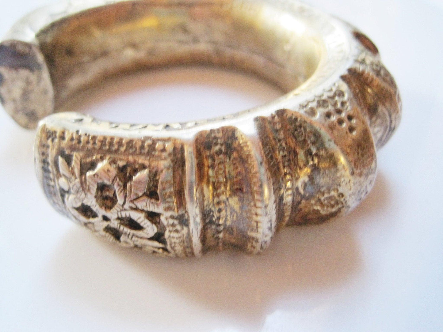 Antique Omani Baluchi Silver Crescent Silver Bracelet - Anteeka